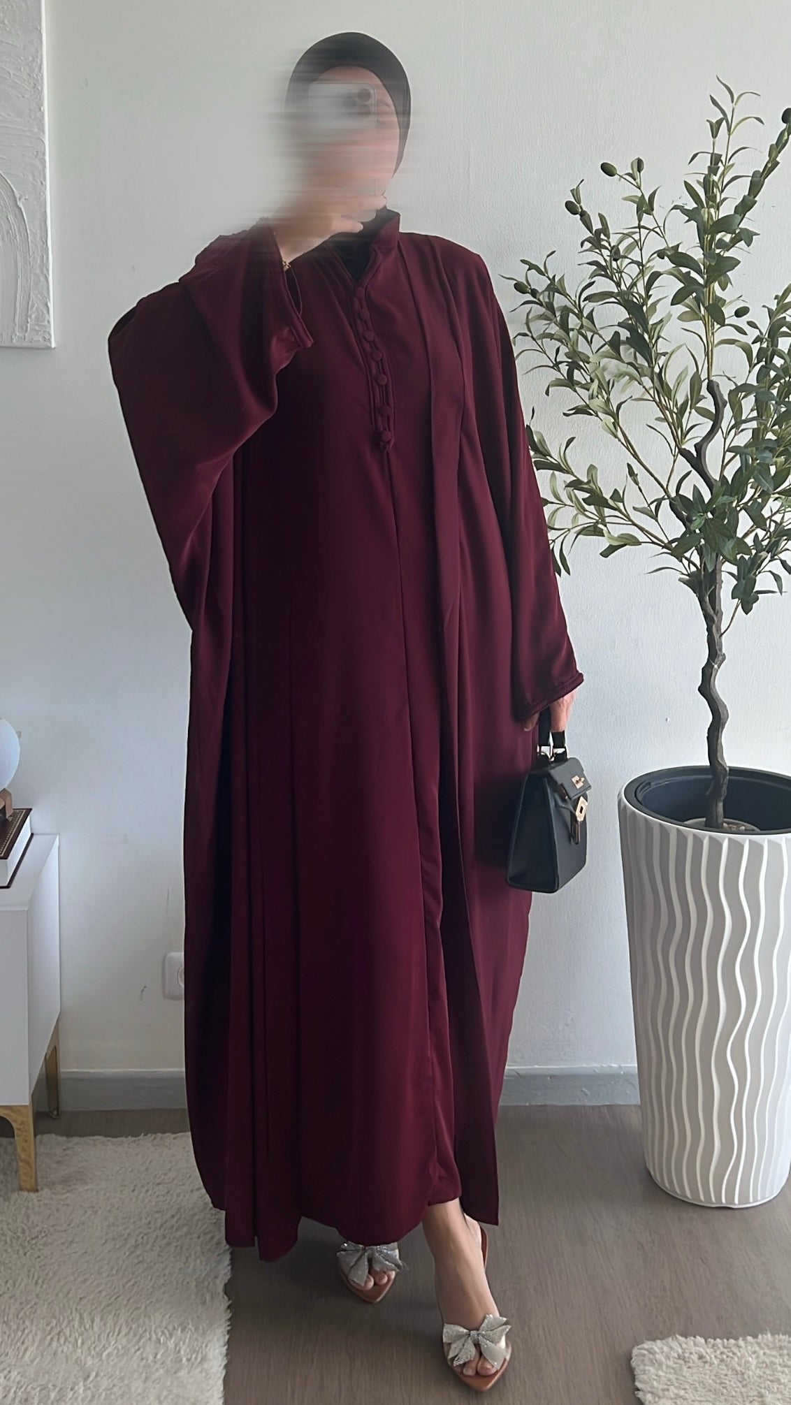 ENSEMBLE KIMONO/SOUS ABAYA PAPILLON